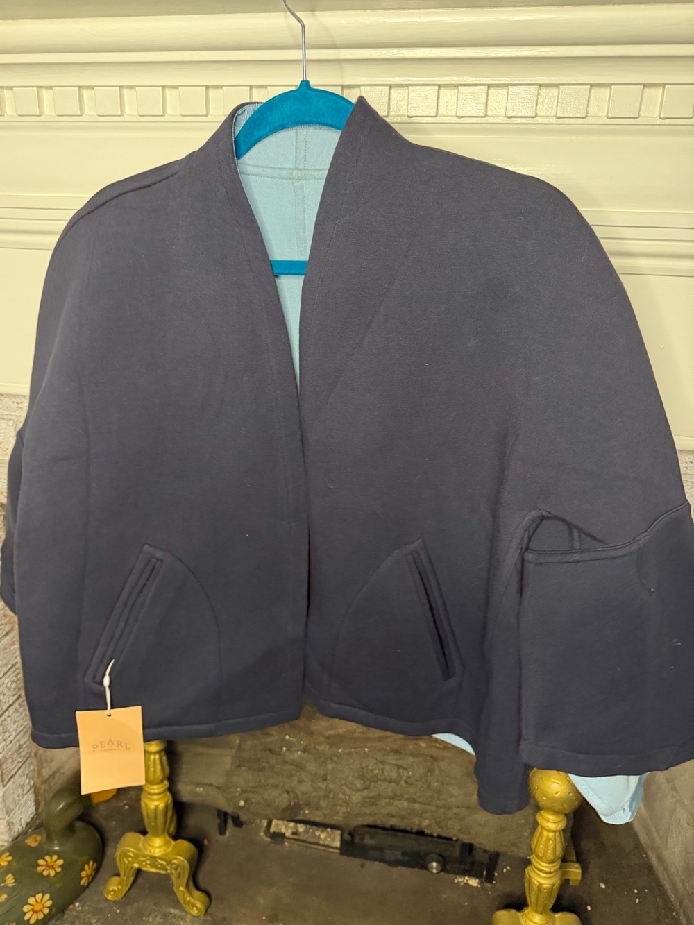 Pearl by Lela Rose NWT Reversible Double Face Jersey Jacket Navy Blue Frost M